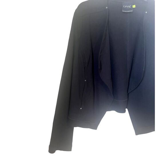 Lysse Women’s Black Open Drape Front Cardigan Fall Short Jacket size XL - Picture 6 of 9